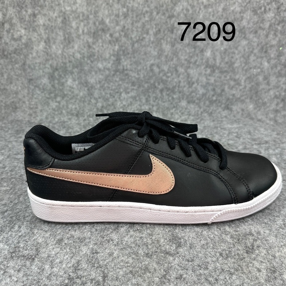 Nike Court Royale Womens Black Rose Gold Leather Sneakers 749867-001 Size 8.5